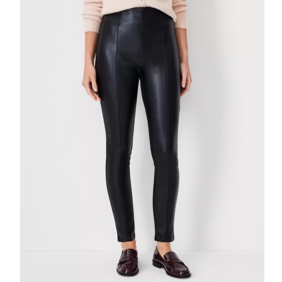 Ann Taylor Pants - Ann Taylor Faux Leather Side Zip Pants